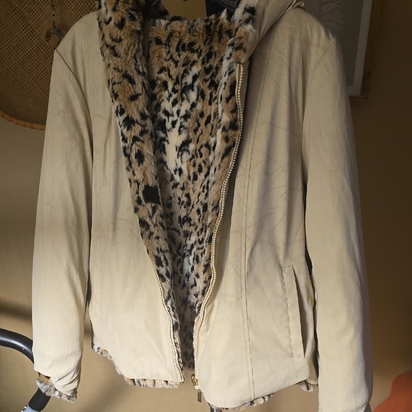 Giacca Leopard Print Faux Fur Jacket - Picture 3 of 7